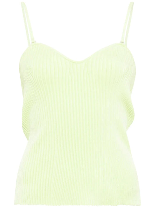 Sweetheart-Neck Ribbed Tank Top