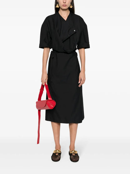 Cowl-Neck Midi Dress
