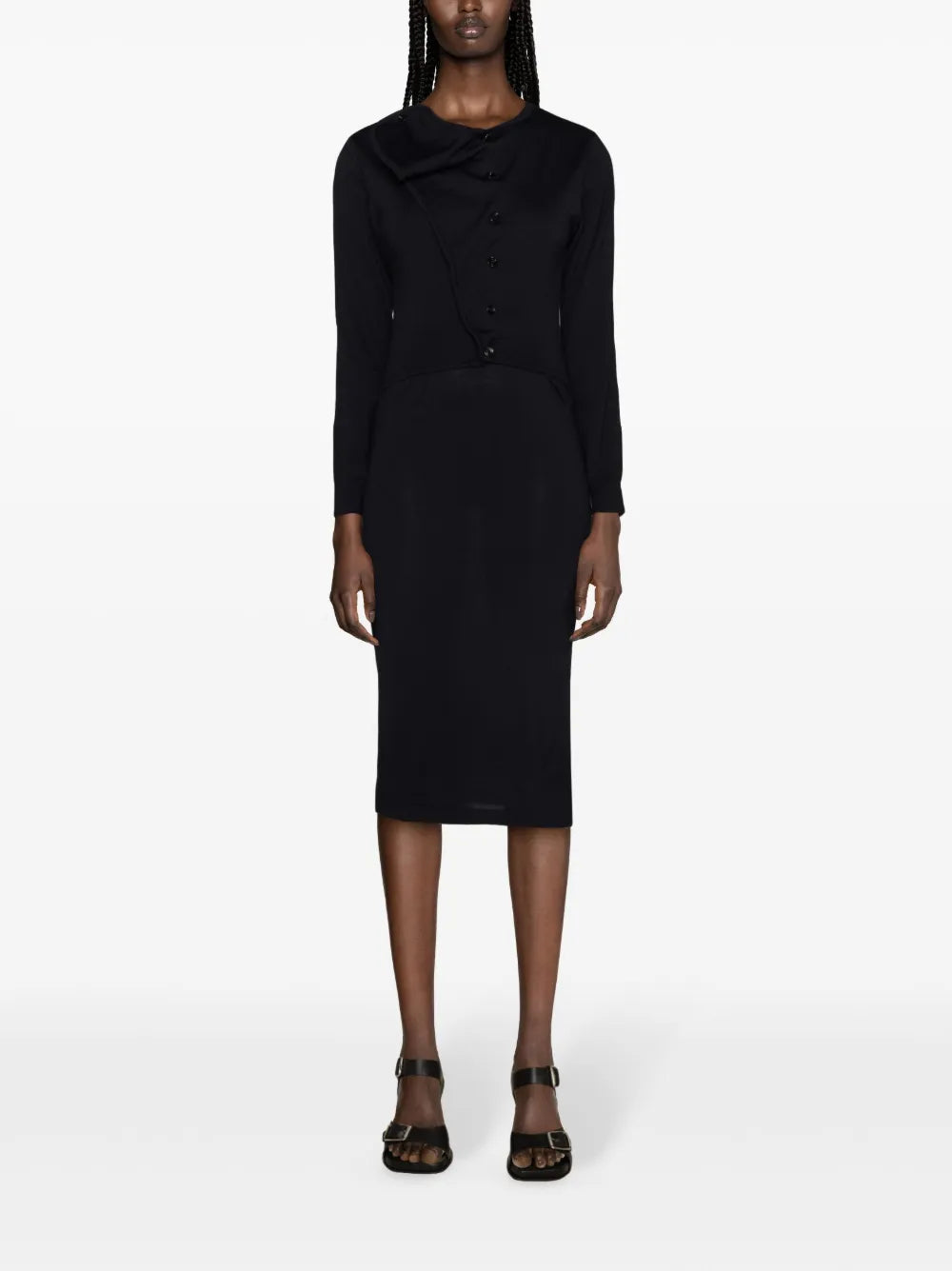 Ribbed-Knit Cardigan Dress