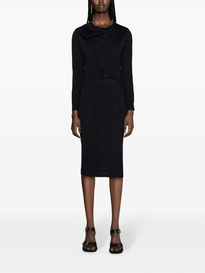 Ribbed-Knit Cardigan Dress