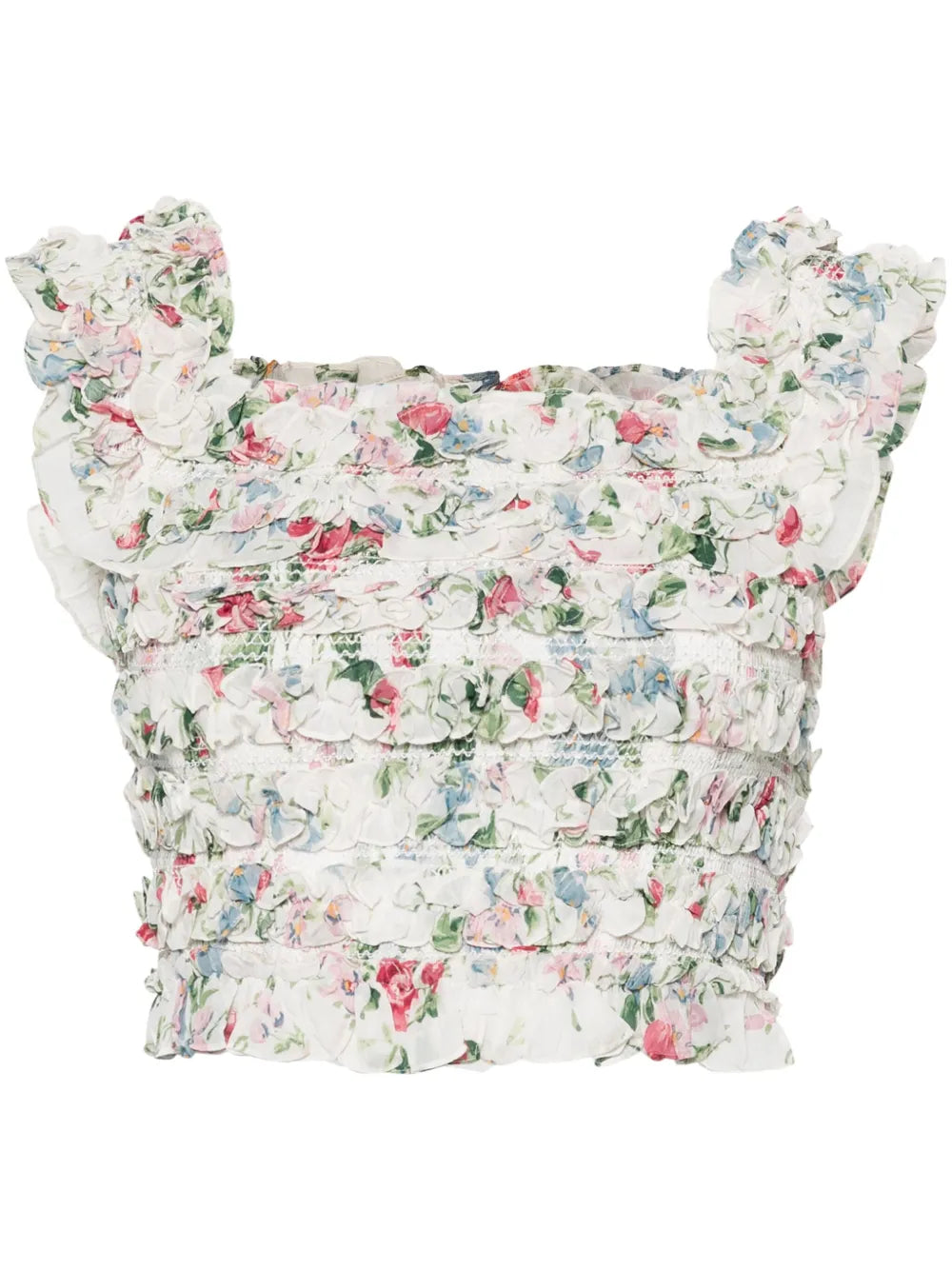Floral-Print Ruched Top