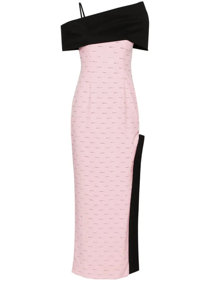 Diamond Cold-Shoulder Maxi Dress