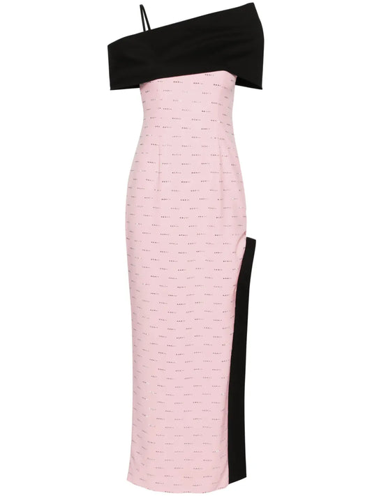 Diamond Cold-Shoulder Maxi Dress