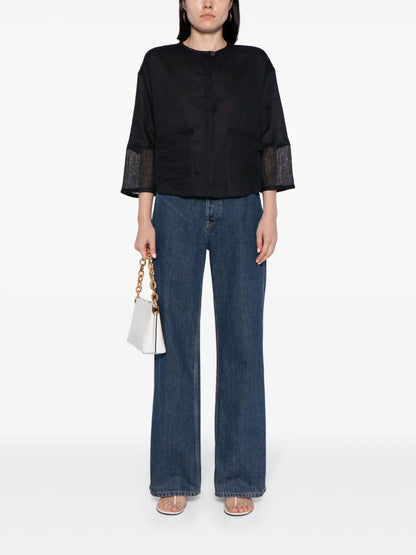 Panelled Linen Blouse