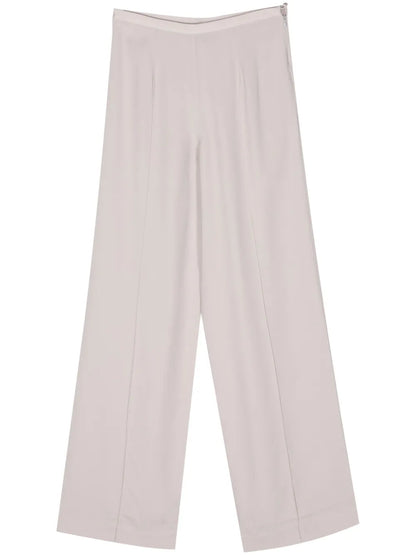 Mid-Rise Crepe Palazzo Pants