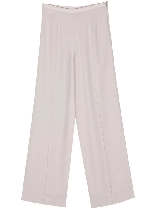 Mid-Rise Crepe Palazzo Pants