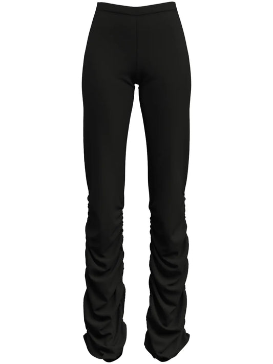 Ruched Crepe Slim-Fit Trousers