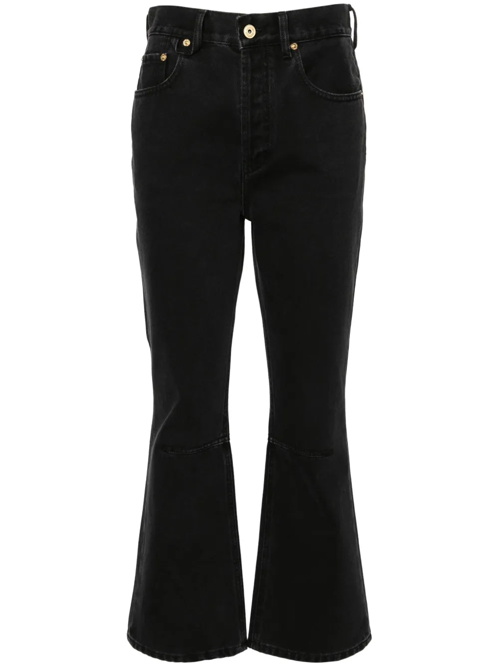 Le De-Nîmes Court High-Rise Flared Jeans