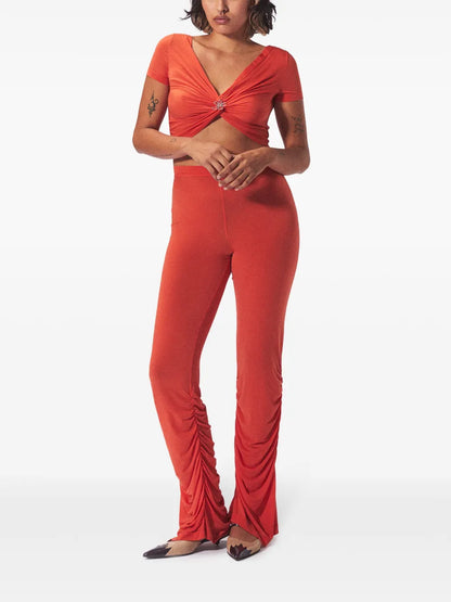 Angela Gathered-Detail Cropped Top