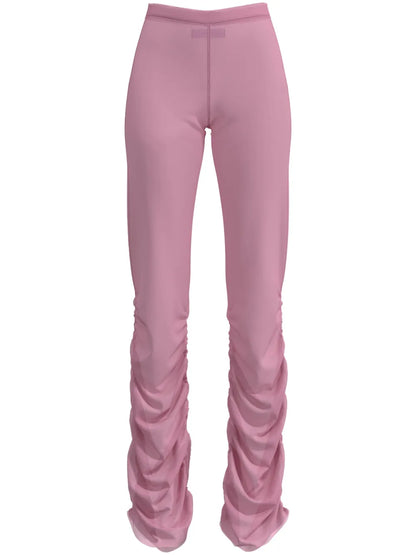 Ruched Crepe Slim-Fit Trousers