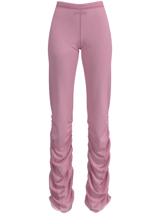 Ruched Crepe Slim-Fit Trousers