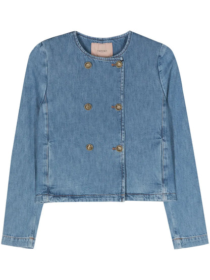 Double-Breasted Denim Jacket