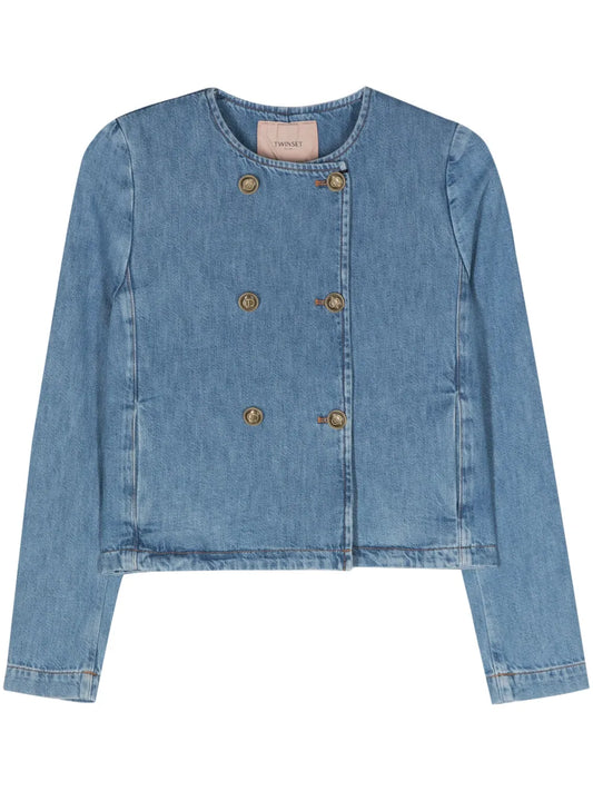 Double-Breasted Denim Jacket