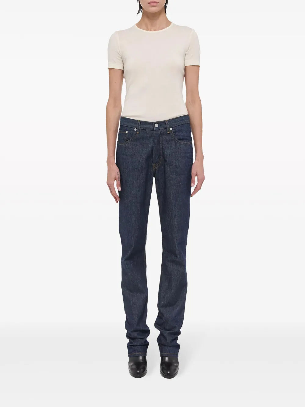 Shrunken Ribbed-Knit Top