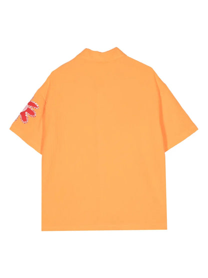 Floral-Embroidered Cotton Shirt