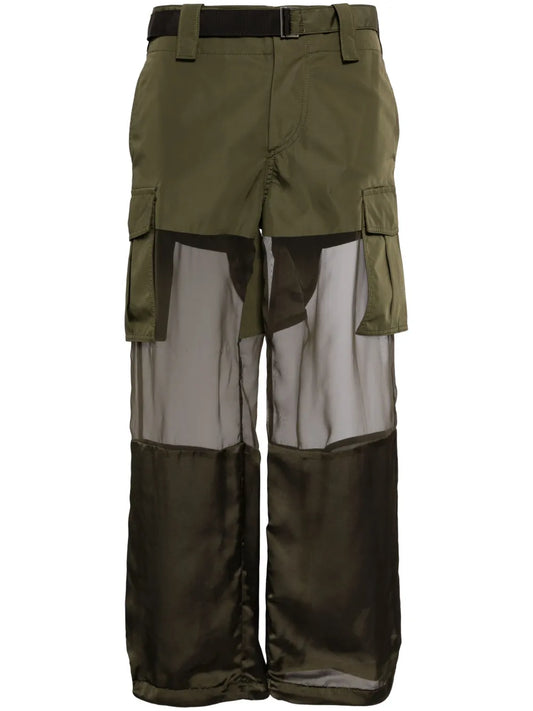 Sheer-Panel Cargo Trousers
