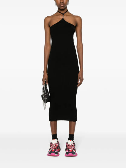 Logo-Plaque Midi Dress