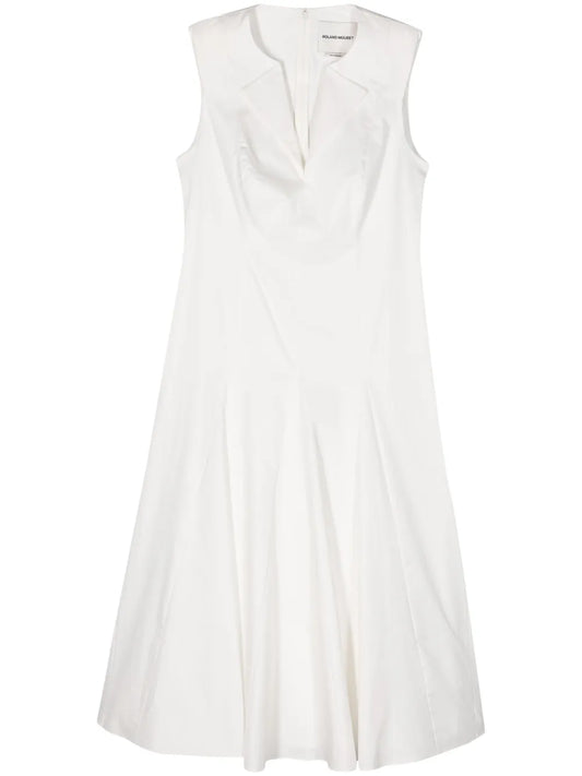 V-Neck Cotton Midi Dress