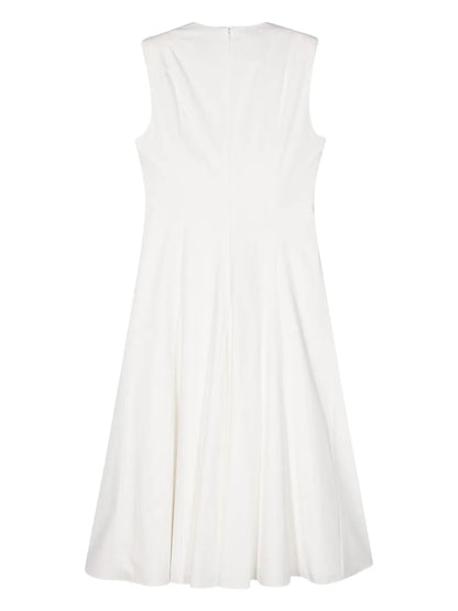 V-Neck Cotton Midi Dress