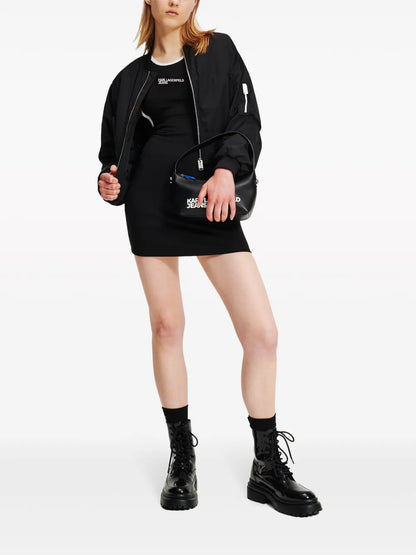 Logo-Embroidered Cut-Out Minidress