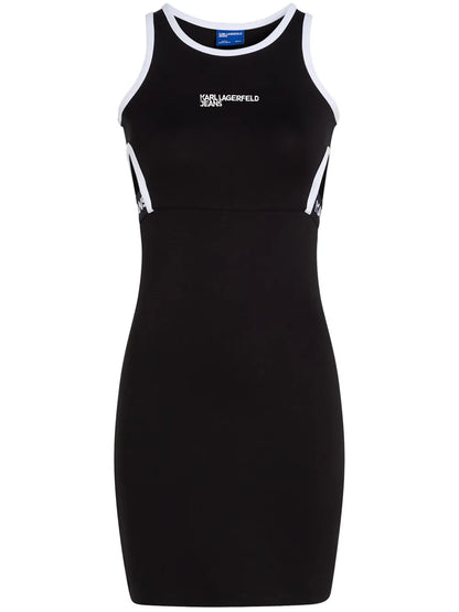 Logo-Embroidered Cut-Out Minidress