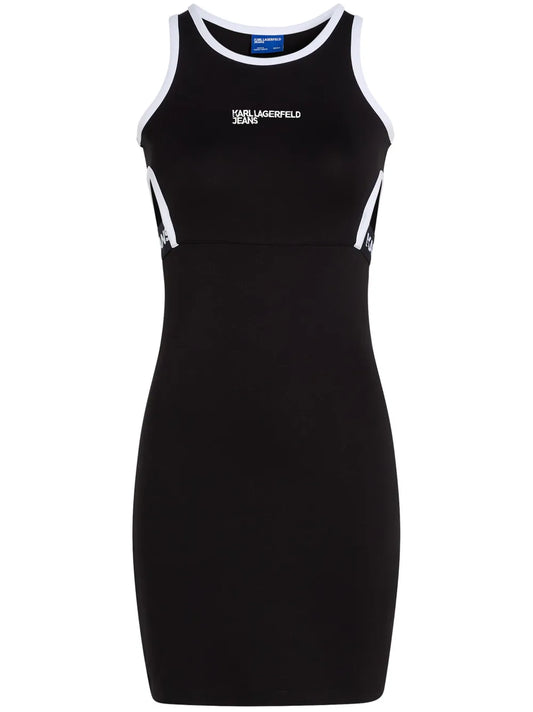 Logo-Embroidered Cut-Out Minidress
