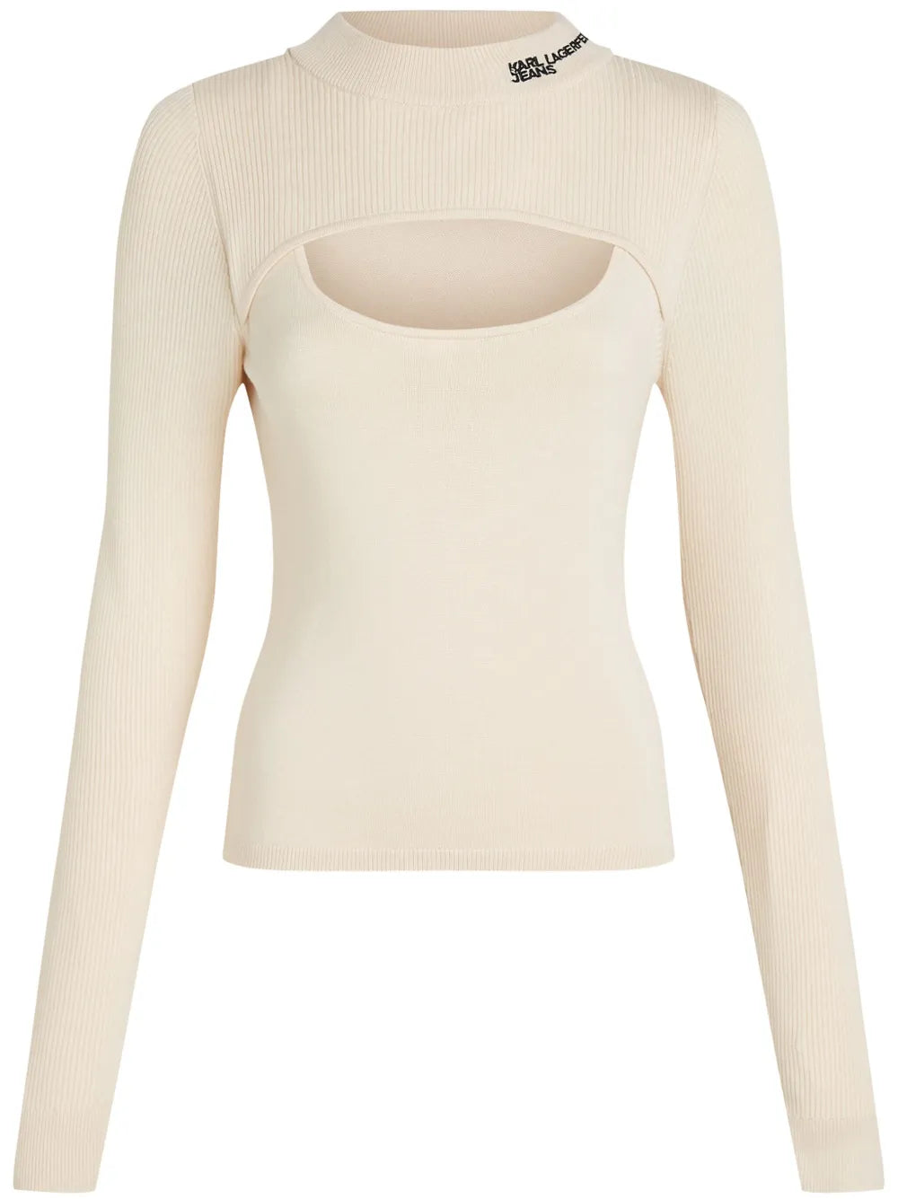 Layered Ribbed-Knit Jumper
