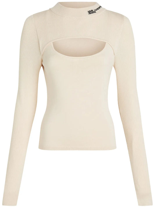 Layered Ribbed-Knit Jumper