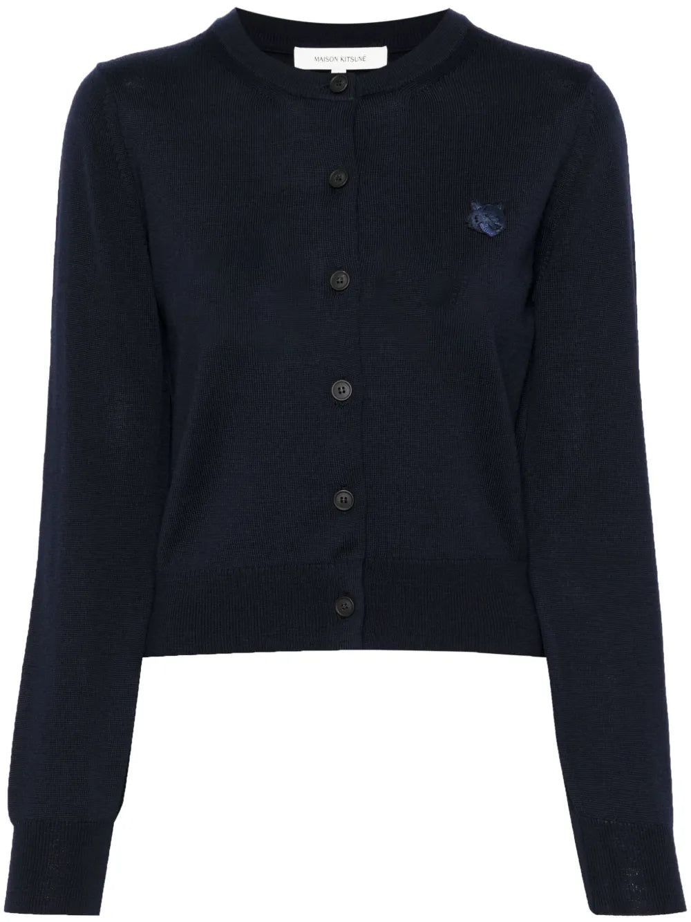 Logo-Appliqué Wool Cardigan
