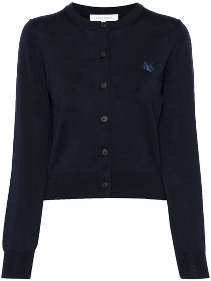Logo-Appliqué Wool Cardigan