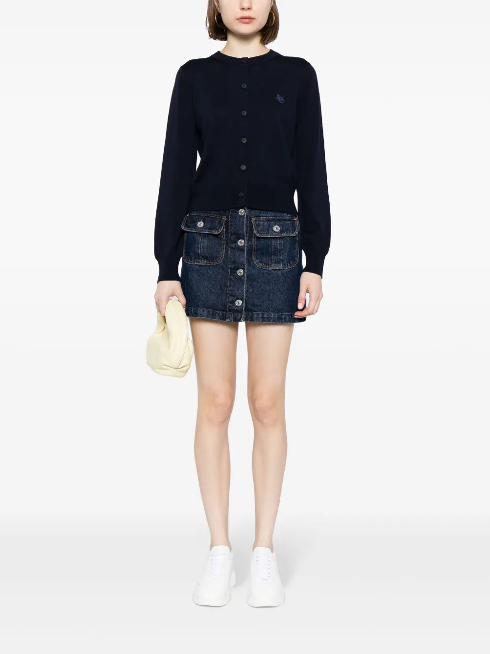 Logo-Appliqué Wool Cardigan