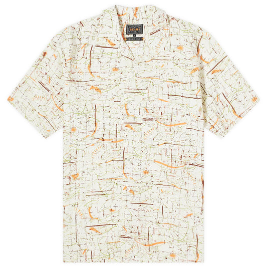 Open Collar Rayon Print Shirt