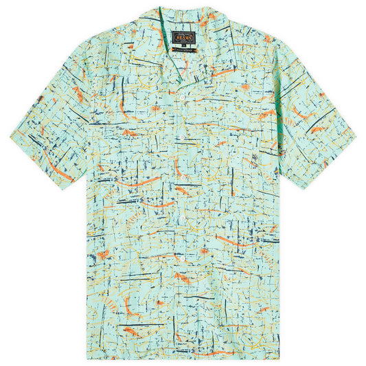 Open Collar Rayon Print Shirt