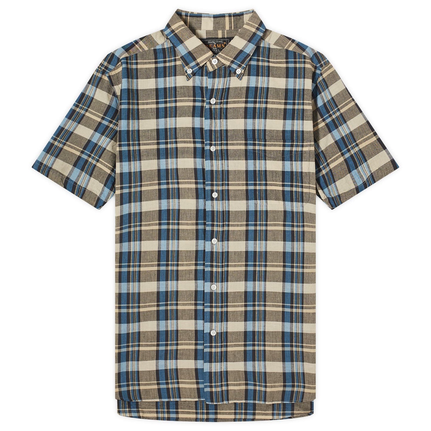 Button Down Short Sleeve Madras Shirt