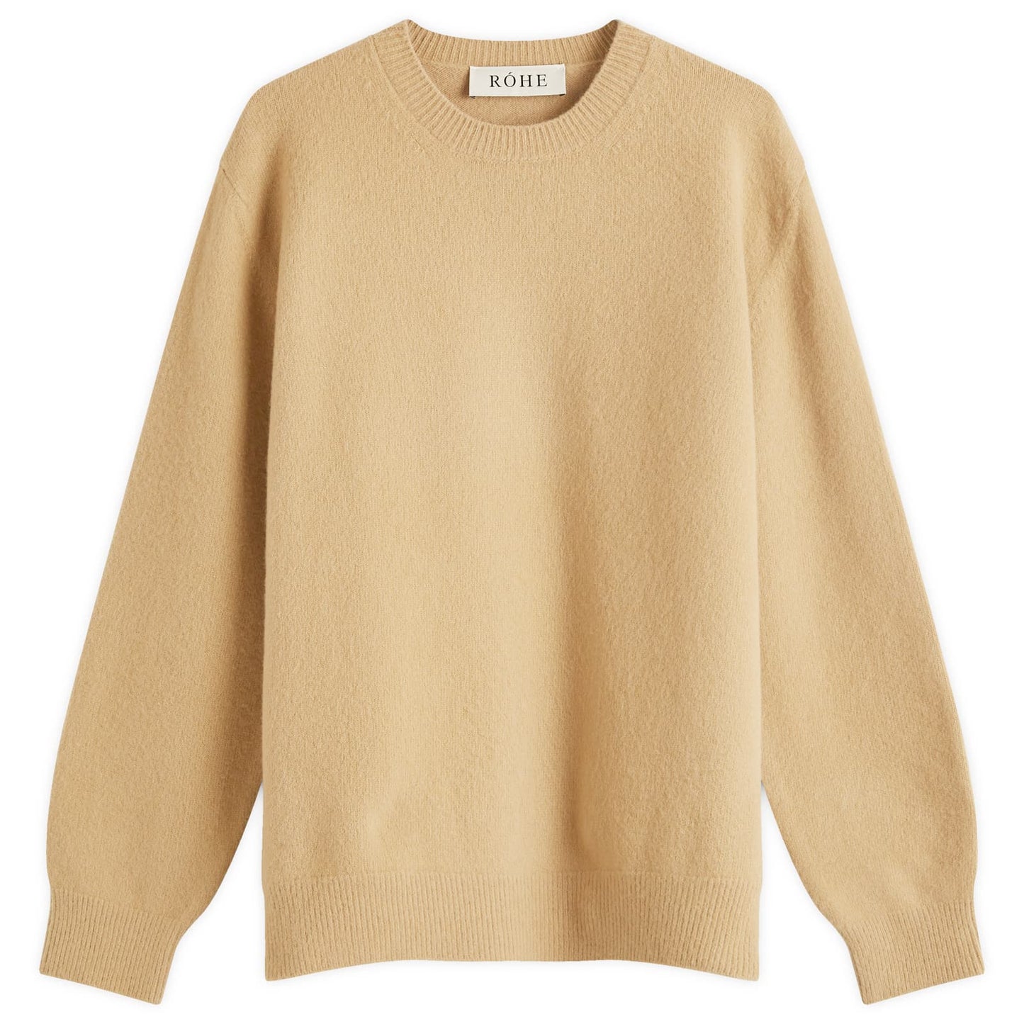 Relaxed Boiled Wool Crew Neck Jumper