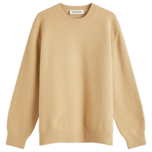 Relaxed Boiled Wool Crew Neck Jumper