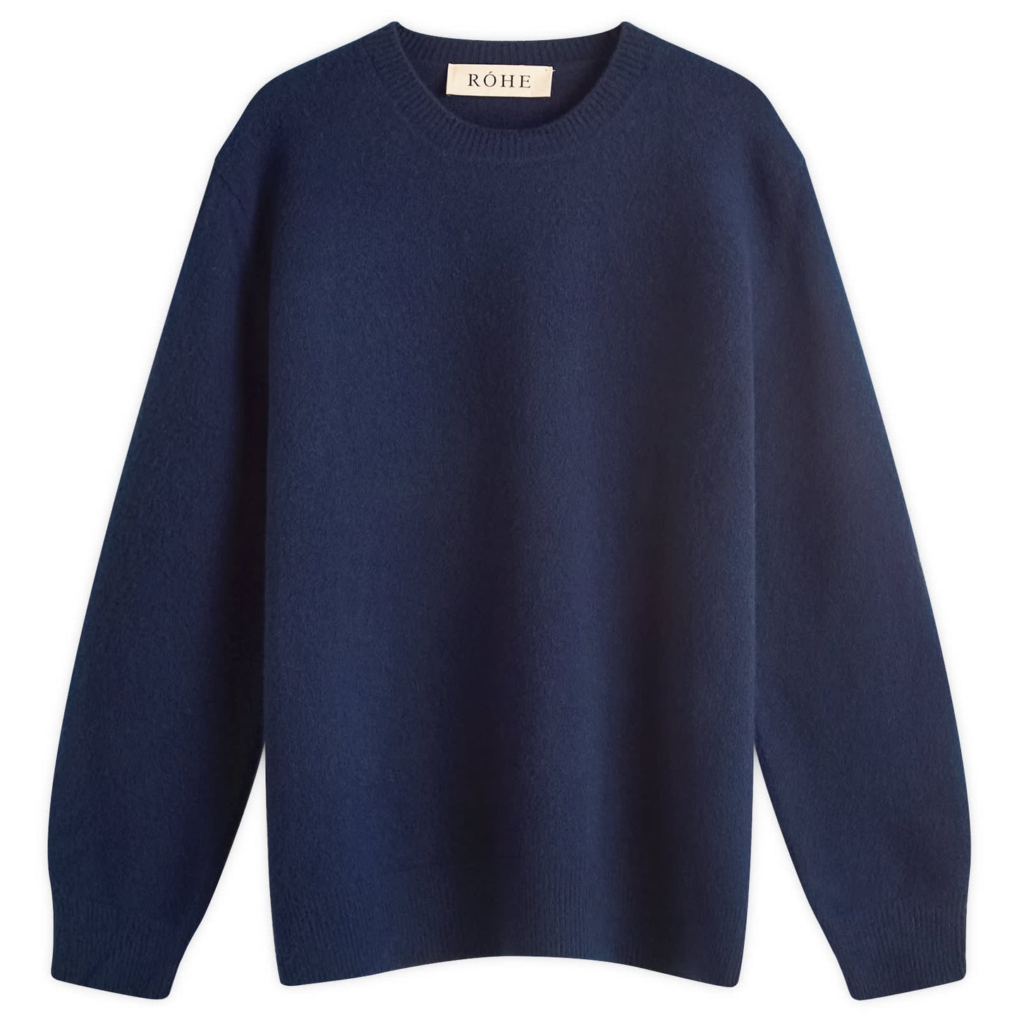 Relaxed Boiled Wool Crew Neck Jumper