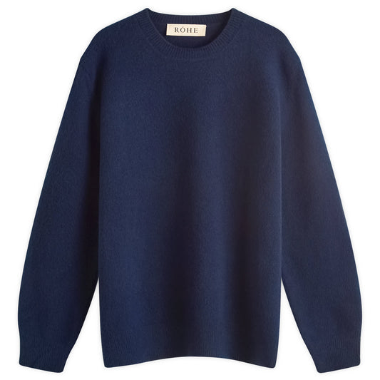 Relaxed Boiled Wool Crew Neck Jumper