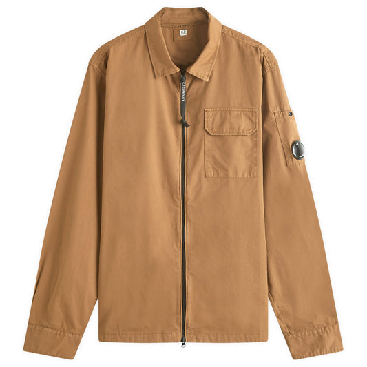 Organic Gabardine Zip Overshirt