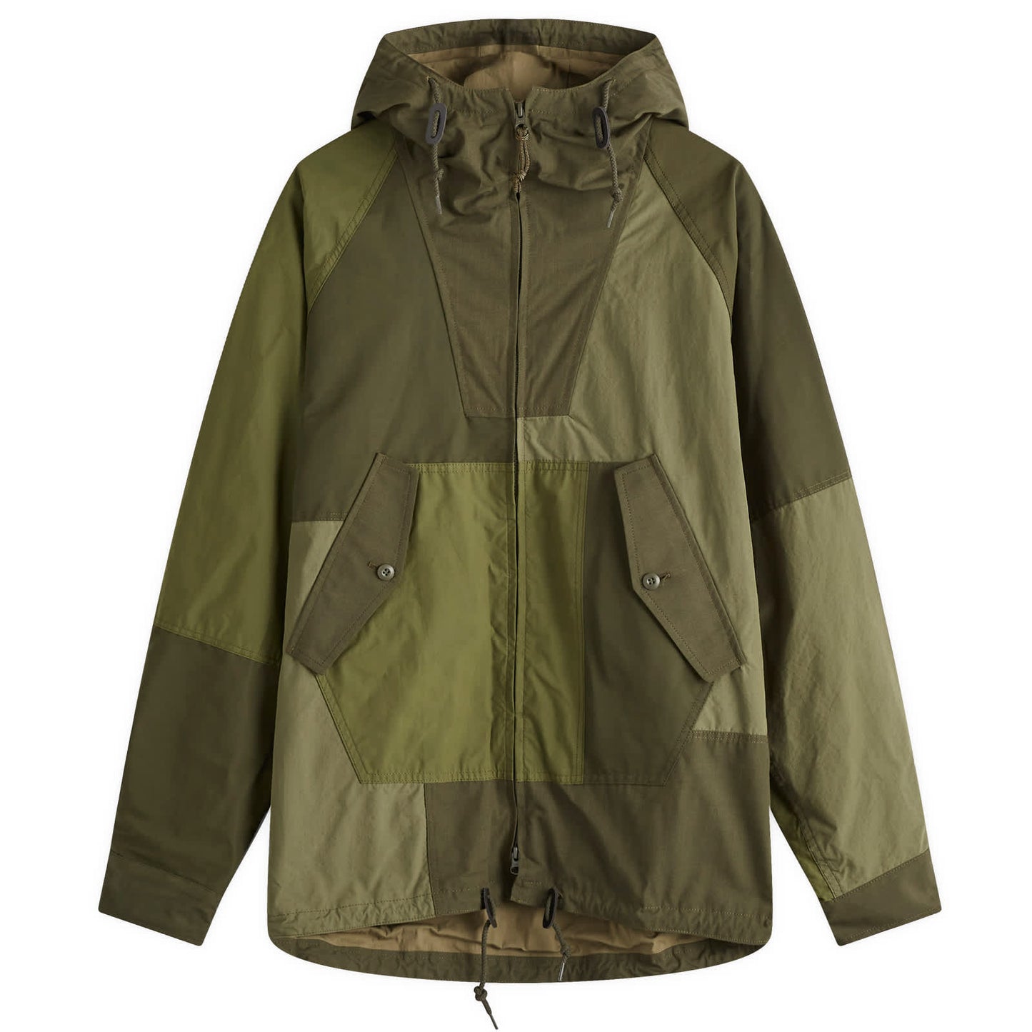 Multi Fabric Patchwork Hooded Jacket
