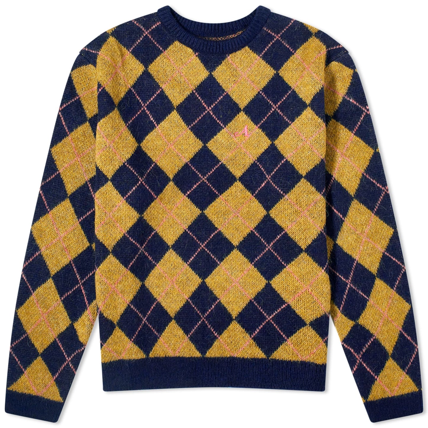 Argyle Mohair Crew Knit