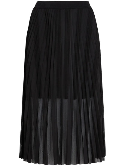 Pleated Mesh Midi Skirt