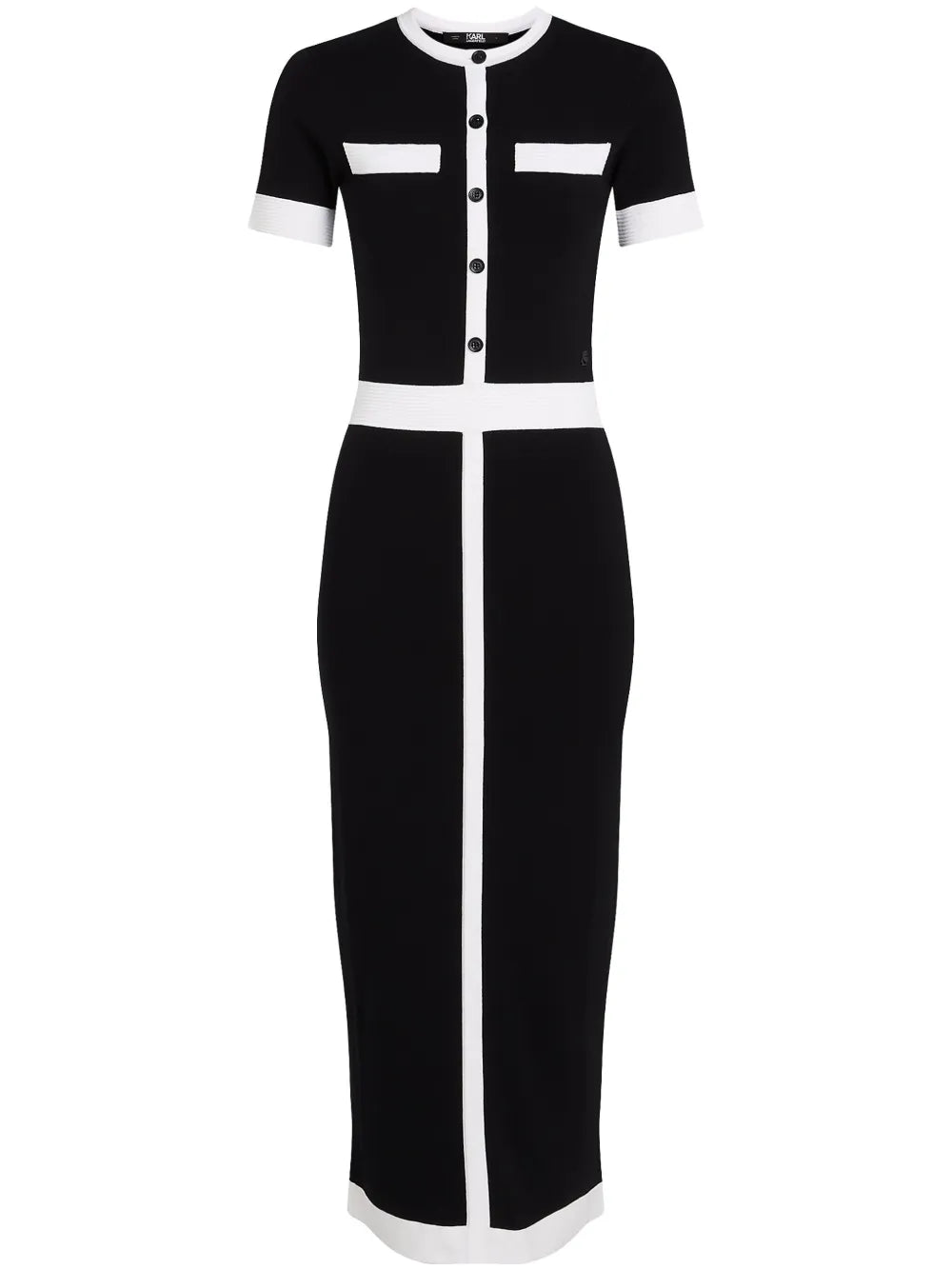 Short-Sleeve Knitted Midi Dress