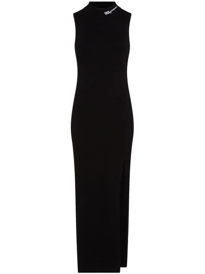 Logo-Embroidered Sleeveless Knitted Dress