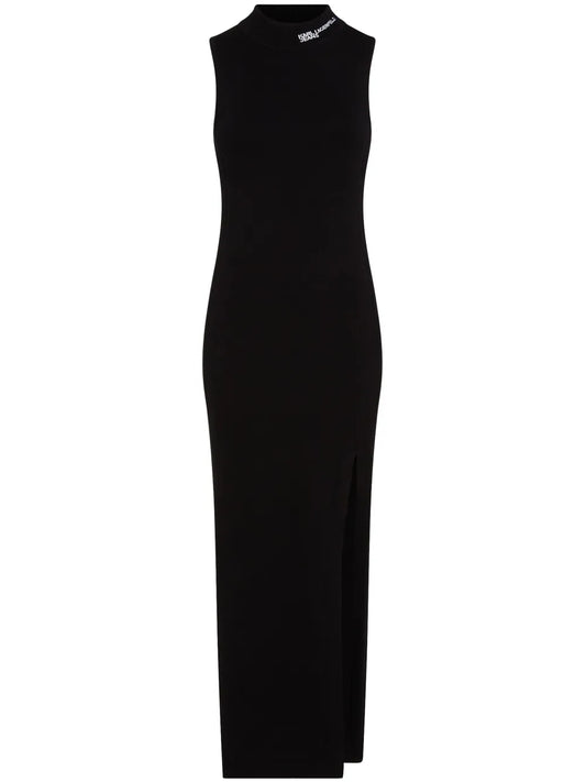 Logo-Embroidered Sleeveless Knitted Dress