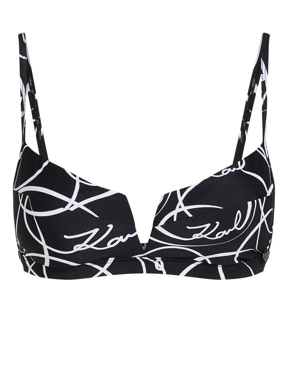 Circle-Print V-Wire Bikini Top