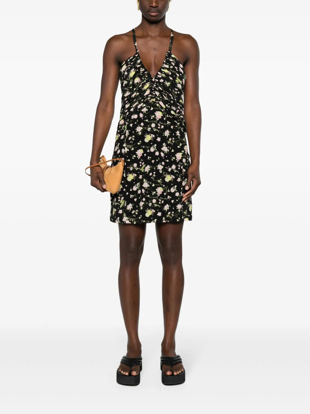Floral-Print Ruched Minidress