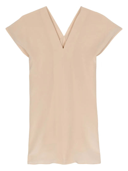 V-Neck Crepe Silk Blouse