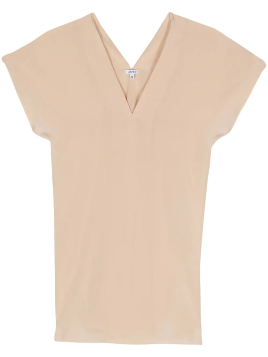 V-Neck Crepe Silk Blouse