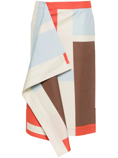 Ff Puzzle-Print Midi Skirt